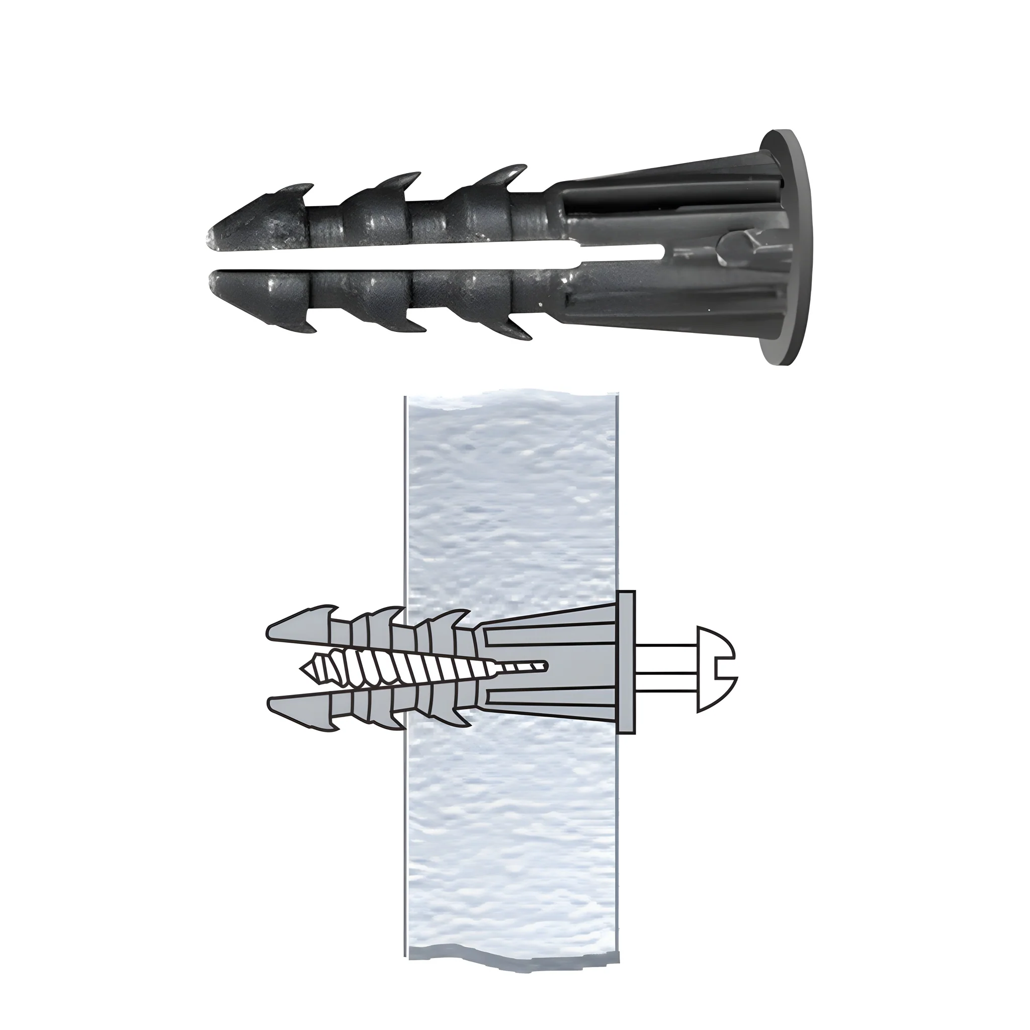 CRL 3/16 in Shoulder Plastic Screw Anchors, 1000-Pack for Drywall - Image 3