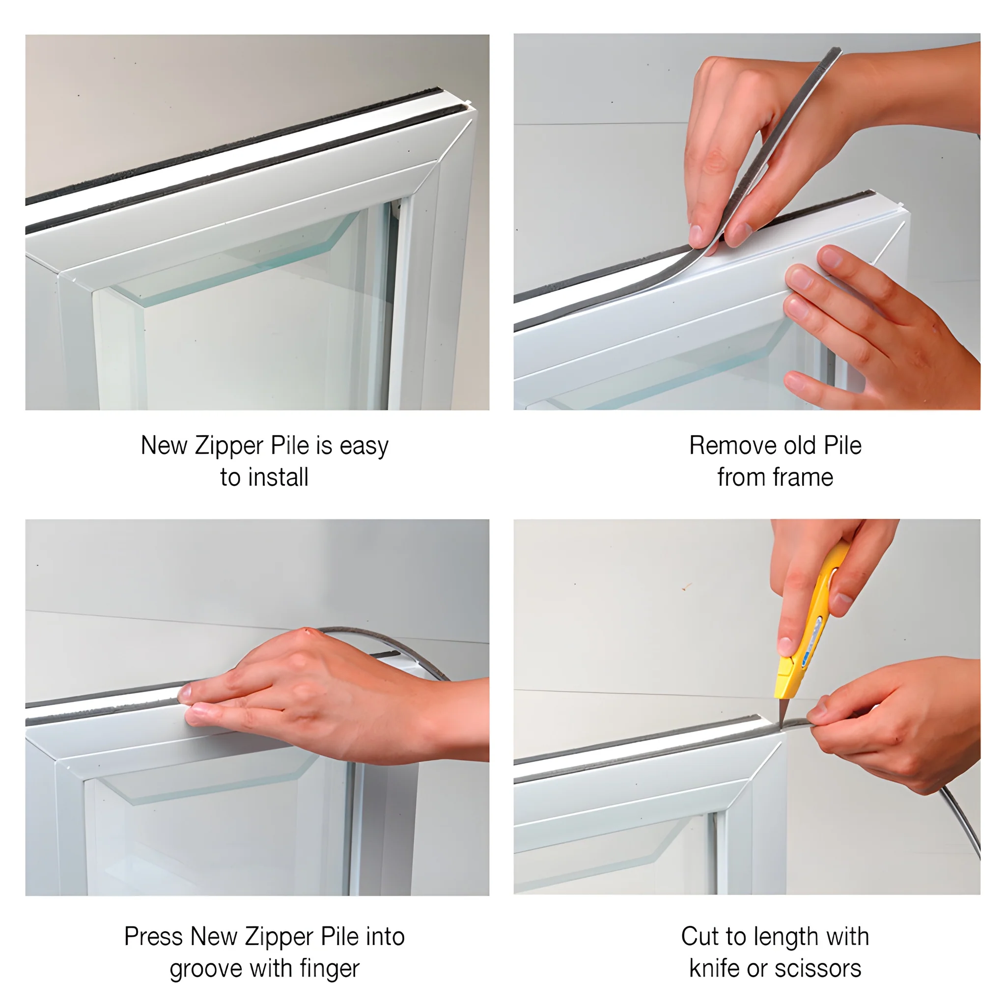 CRL Zipper Pile Door Weatherstrip 0.270 Backing 0.200 Pile 100' Roll - Image 4